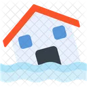 Flooded House Climate Change Disaster Icon