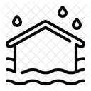 Flooded House Weather House Icon
