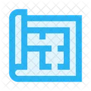 Floor Plan Paper Construction Icon