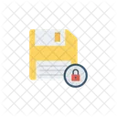 Floppy Disk Lock Data Save Icon