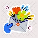 Floral Envelope  Icon
