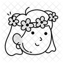 Floral Headband  Icon