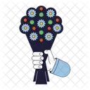 Hand Hand Holding Flowers Icon