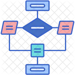 Flow Chart Icon - Download in Colored Outline Style