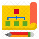Flow Chart Prncil Business Icon