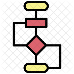 Flowchart Icon - Download in Colored Outline Style