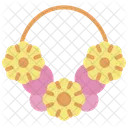 꽃 목걸이 하와이 아이콘