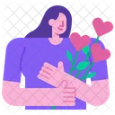 Flower Love Heart Icon