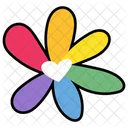 Flower Pride Badge Gay Icon