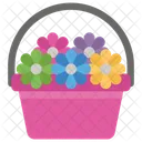 Flower Bed Flower Basket Floral Bucket Icon