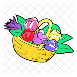 A Basket Of Flowers Coloring Page Worksheet Game For Kids Coloring Book  Vector Cartoon Illustration Stock Illustration - Download Image Now - iStock