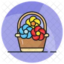 Flower Basket Bucket Icon