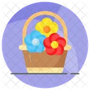 Flower Basket Bucket Icon