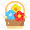 Flower Basket Bucket Icon