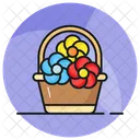 Flower Basket Bucket Icon