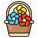 Flower Basket Bucket Icon