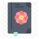 Book Flower Text Icon