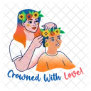 Flower Crowns Bounding Motherhood Icon