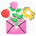 Flower Envelope  Icon