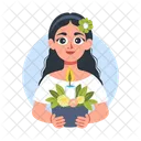 Flower Girl Character Hispanic Icon