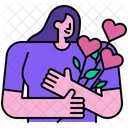 Flower Love Heart Icon