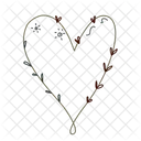 Floral Valentine Stickers Heart Love Stamps Love Icon