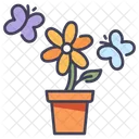 Flower Butterfly Nature Icon
