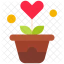 Flower Pot Flower Heart Icon