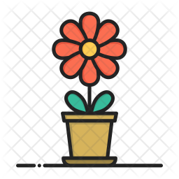 Download Free Flower Pot Icon Of Colored Outline Style Available In Svg Png Eps Ai Icon Fonts