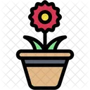 Flower Pot Gardening And Farming Spring Icon