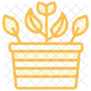 Flower Pot Duotone Line Icon Icon