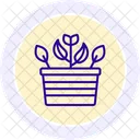 Flower Pot Line Icon Icon