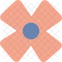 Flower Shape Of Four Petals  Icon