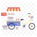 Flower Shop Floral Cart Flower Stall Icon