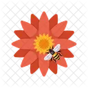 Flower With Bee Bee Insect Icon