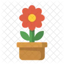 Floral Flower Pot Icon
