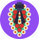Flowers Cross Death Icon