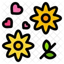 Flowers Heart Love And Romance Icon