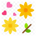 Flowers Heart Love And Romance Icon