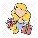 Flowers and gift  Icon