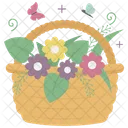 꽃바구니 화분 스티커 아이콘