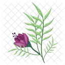 Flowers Blooms Long Leaves Icon