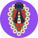 Flowers Cross Death Icon