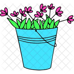 Flowers in bucket  Icon