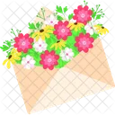 Flowers in enevelop  Icon