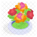 Flowers Pot Roses Icon