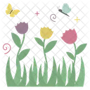 Flowers Grass Garden Icon