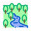 River Landscape City Icon