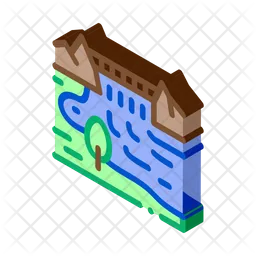 Flowing River Mountain  Icon