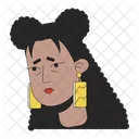 Flu latina woman tired  Icon